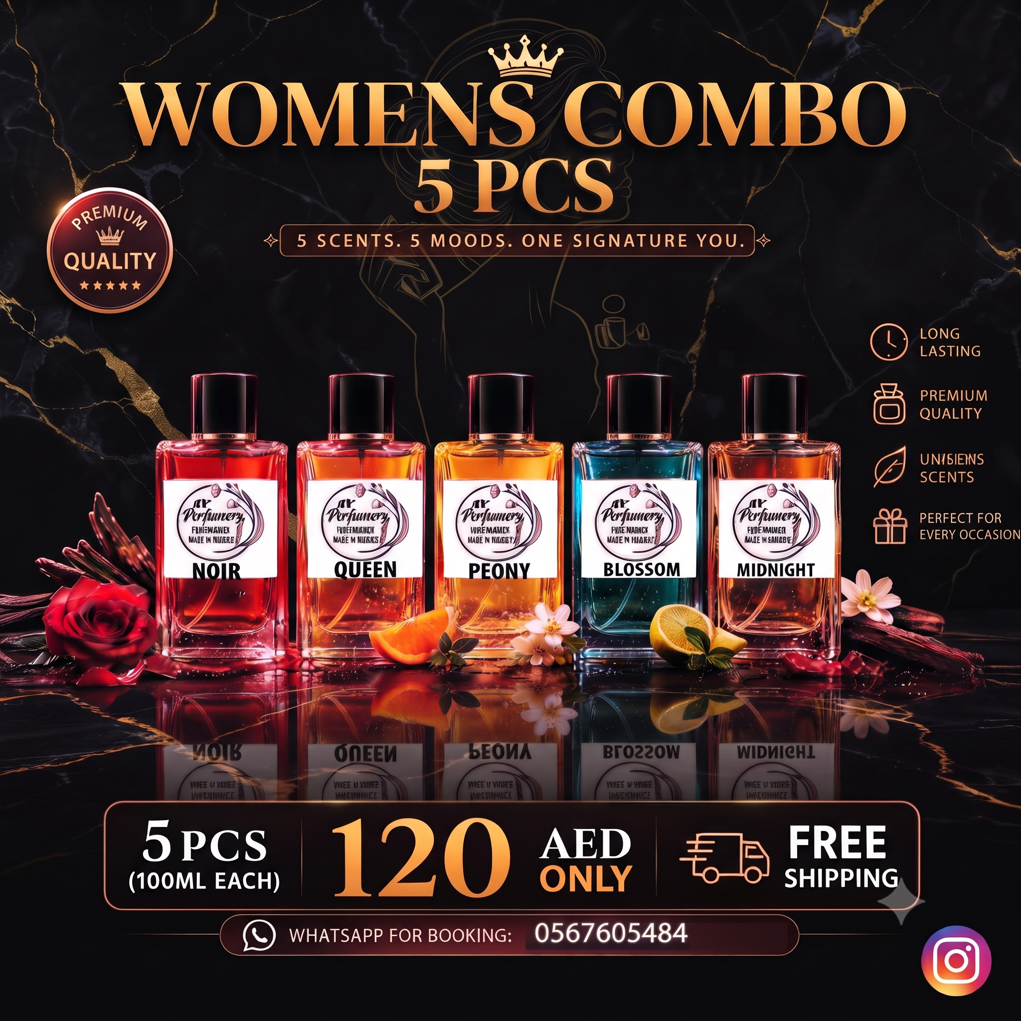 WOMENS PERFUMES 5*100 ML