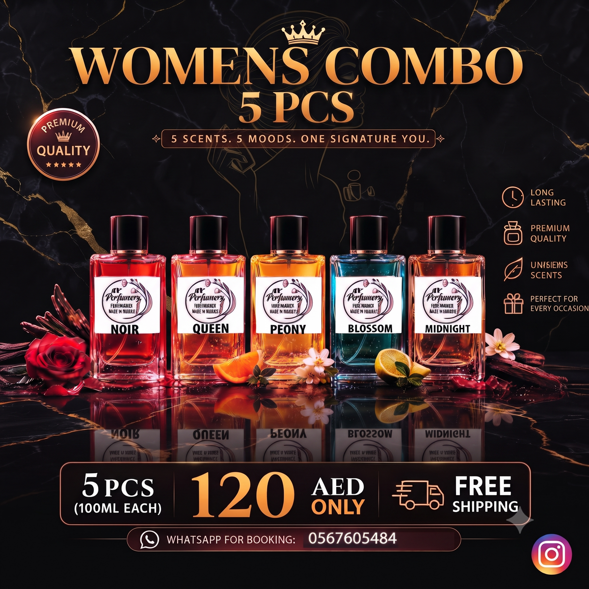 WOMENS PERFUMES 5*100 ML